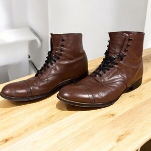 Stacy Adams Madison Cap Toe Boots Brown Size 10.5 E Men’s Dress Oxford Vin